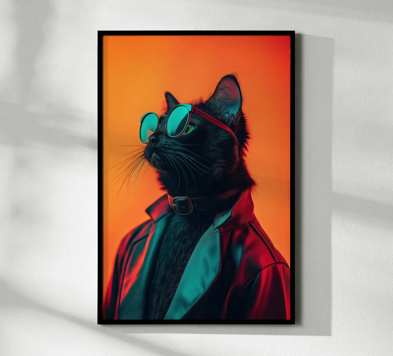 Cat in leather jacket hahnemühle by Imagine