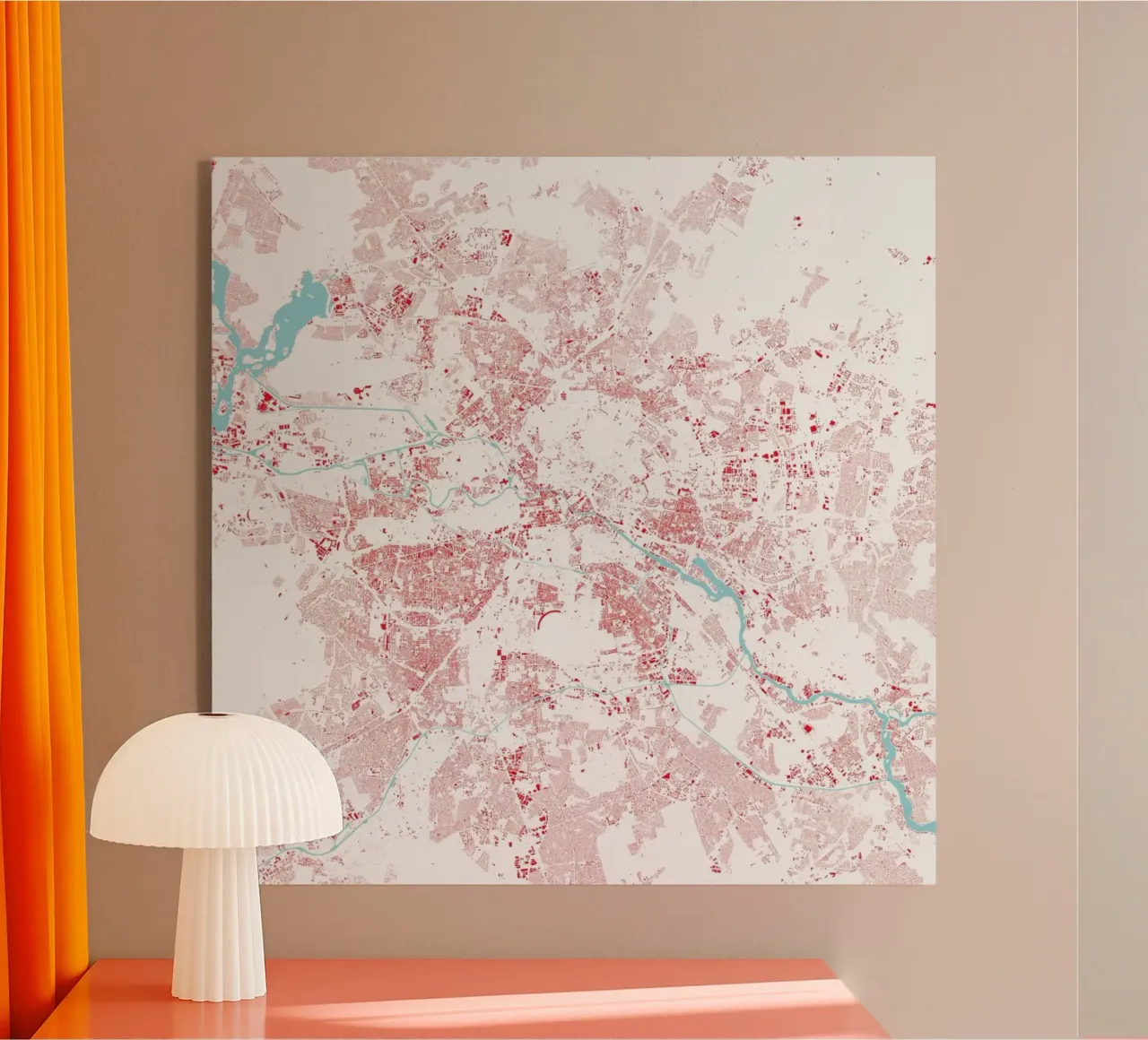 Berlin Red acrylic glass by Urban Maps