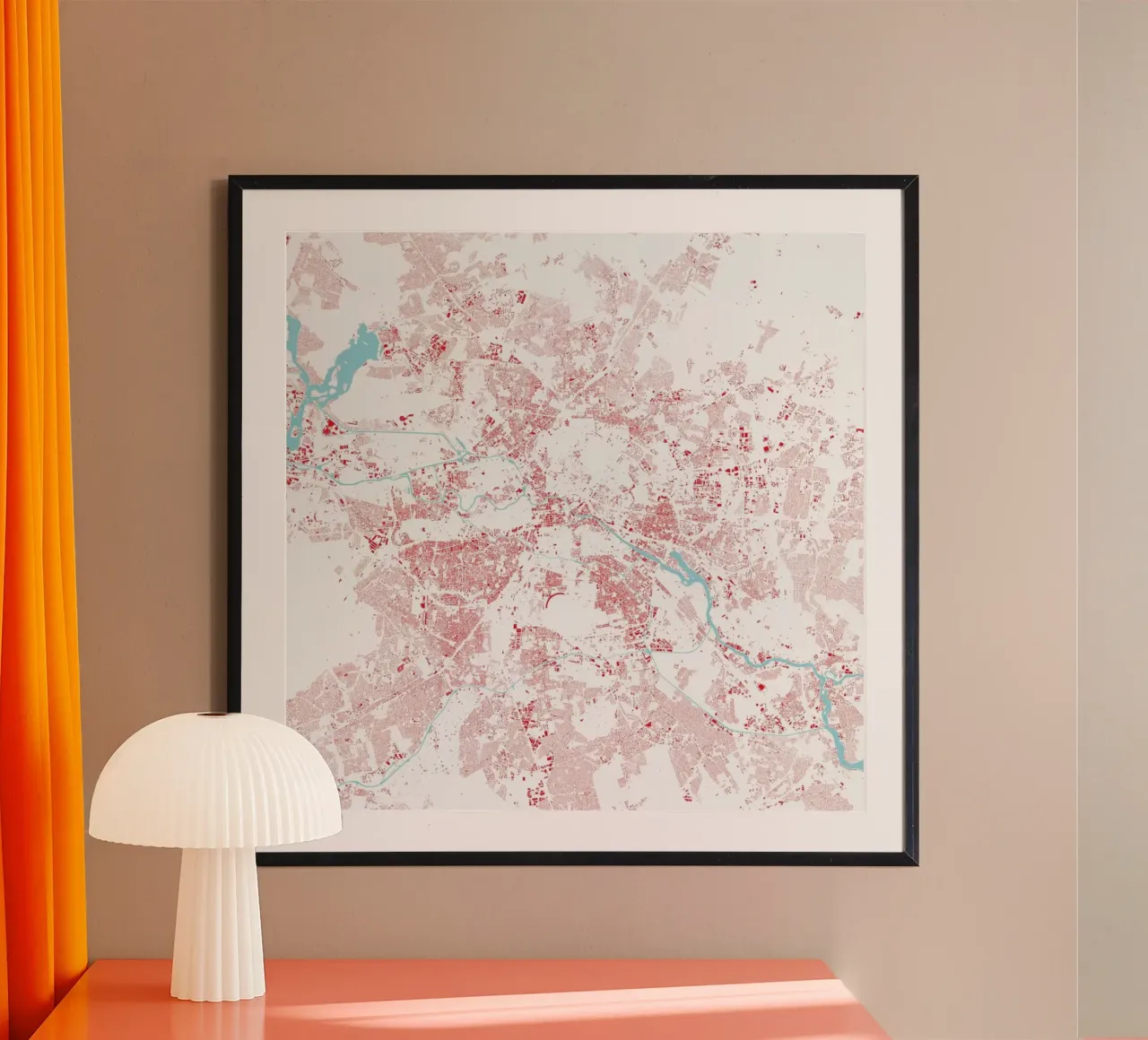 Berlin Red poster da Urban Maps