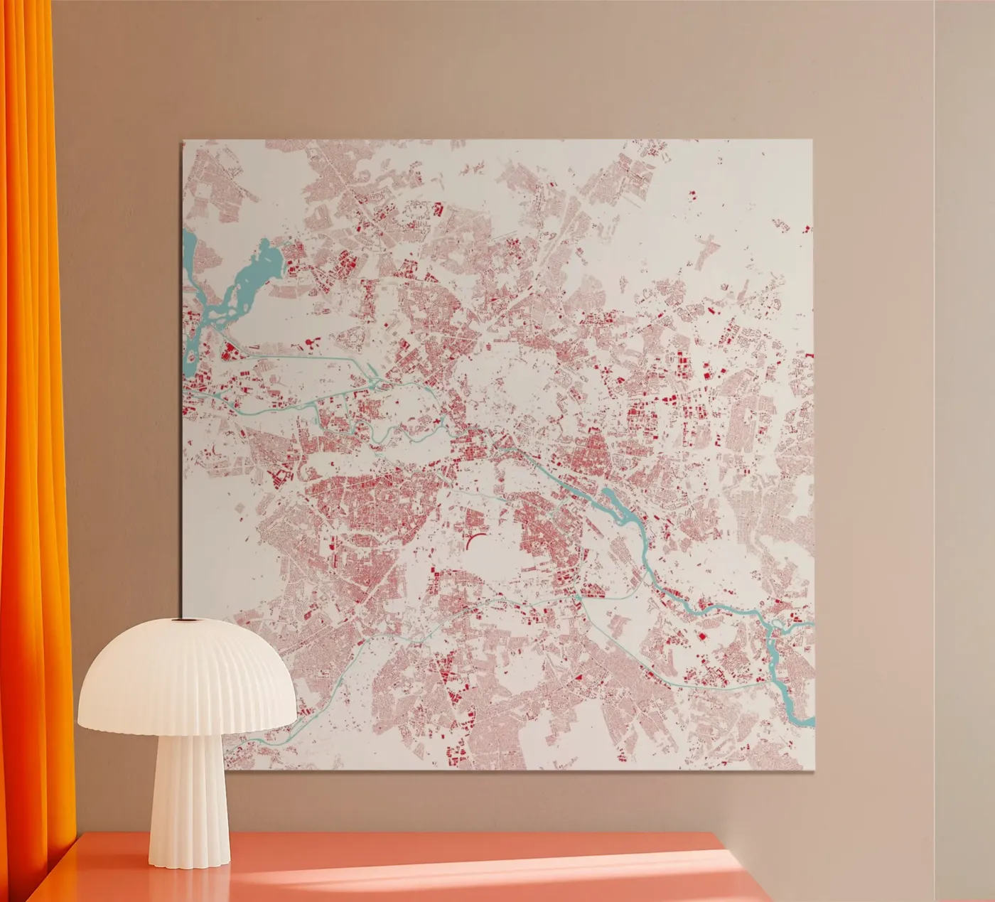 Berlin Red poster by Urban Maps