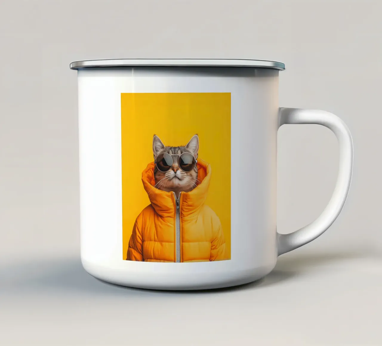 Gatto con occhiali da sole tazza in smalto da Imagine
