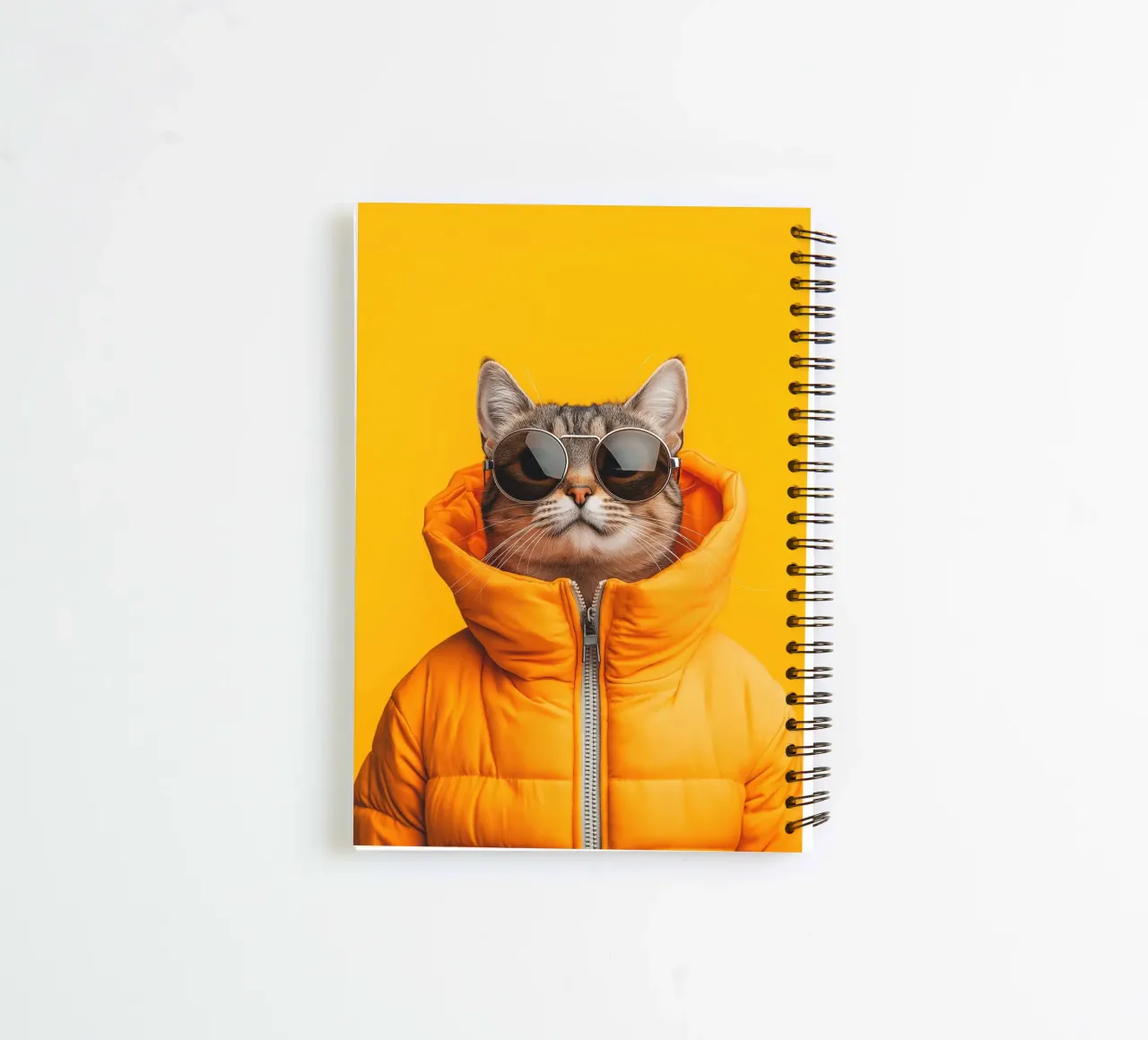 Cat with sunglasses spiral notebook by Imagine