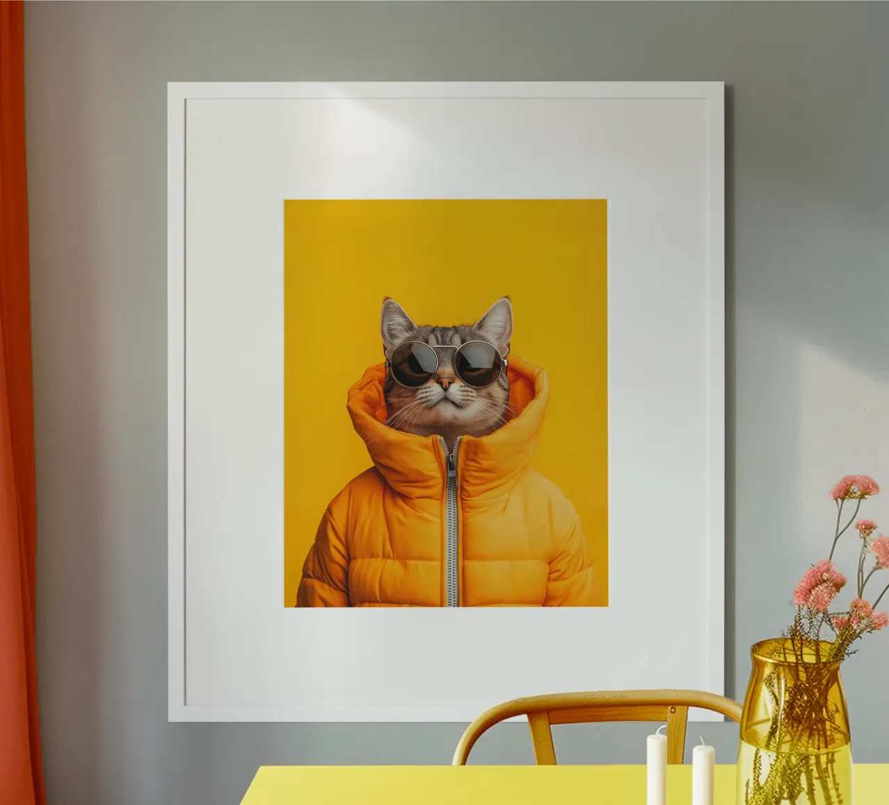 Gatto con occhiali da sole carta hahnemühle da Imagine