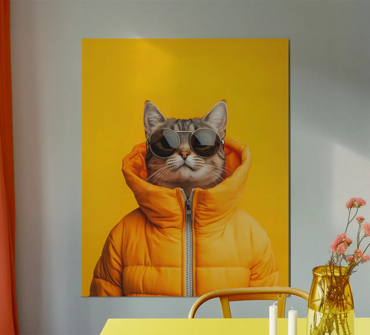 Gatto con occhiali da sole carta hahnemühle da Imagine