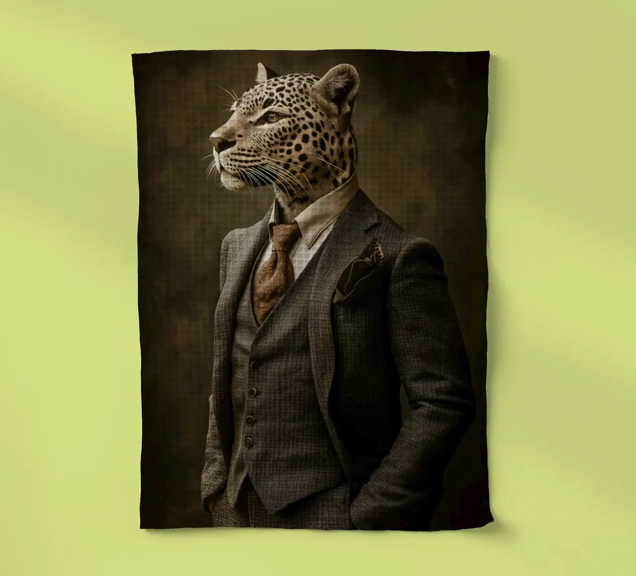 Leopard in der Kleidung Geschirrtuch von Imagine