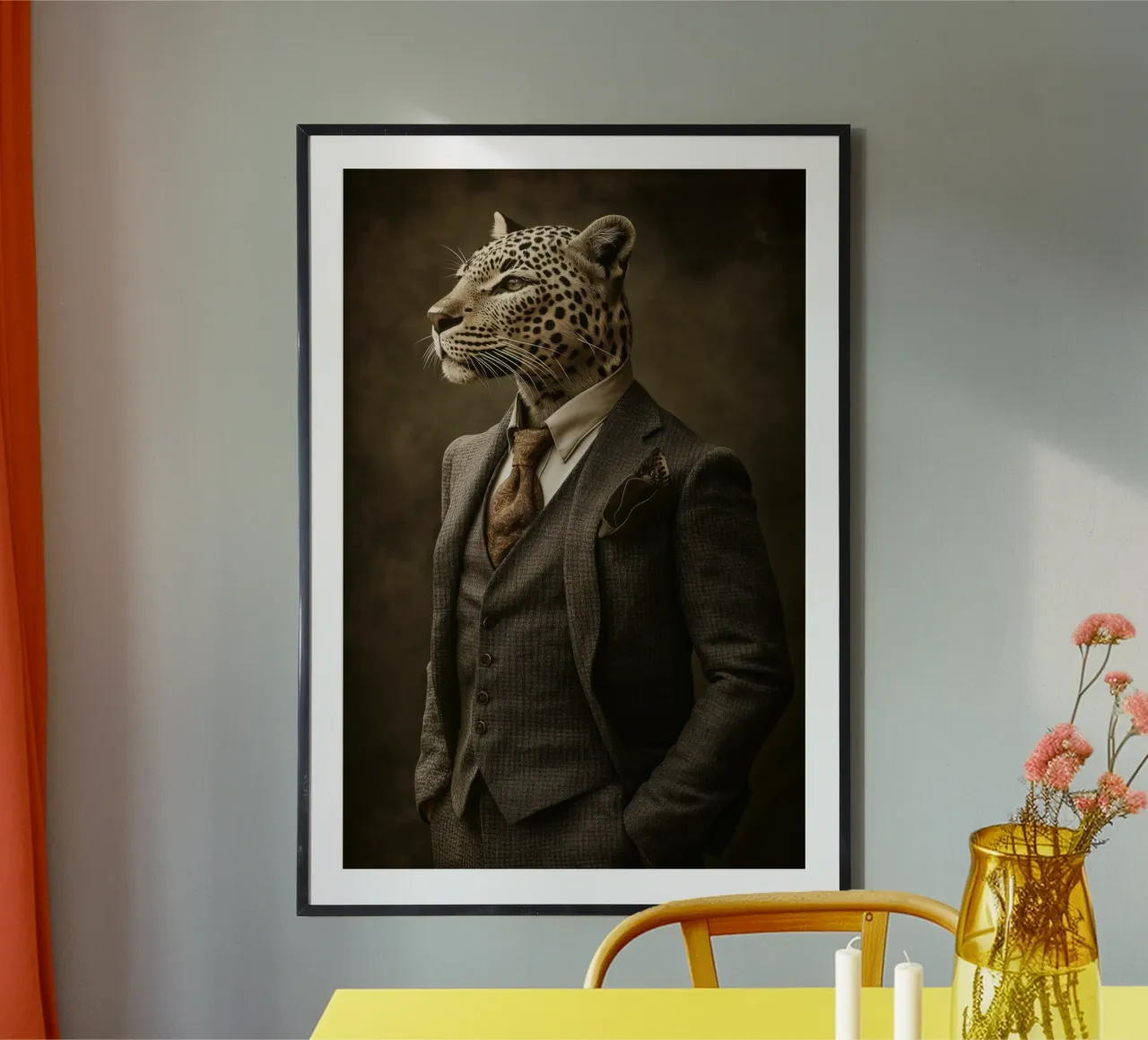 Leopard in der Kleidung Hahnemühle von Imagine