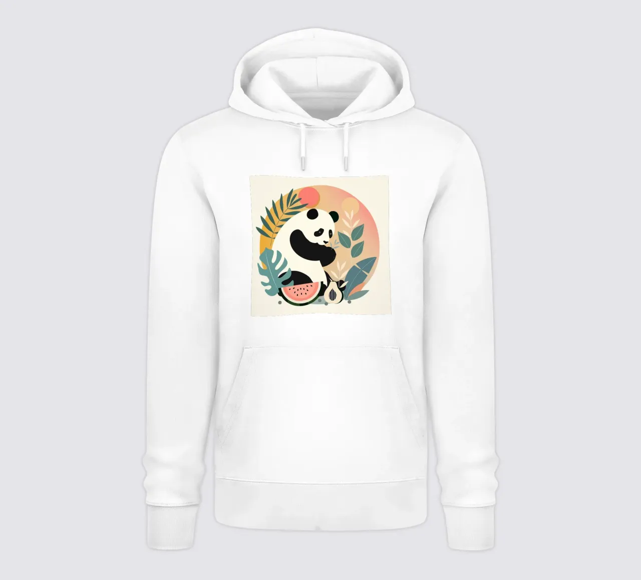 Panda con piante e frutti esotici felpa con cappuccio da namosh