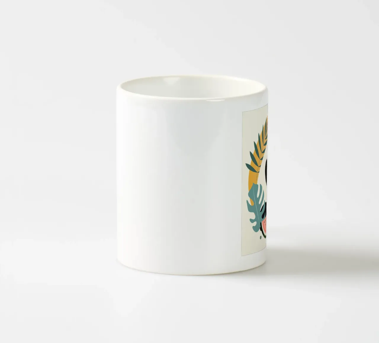 Panda con piante e frutti esotici tazza in ceramica da namosh