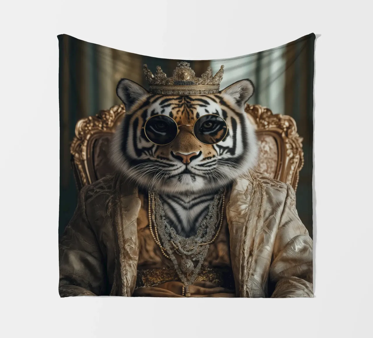 Re tigre coperta in pile da Imagine