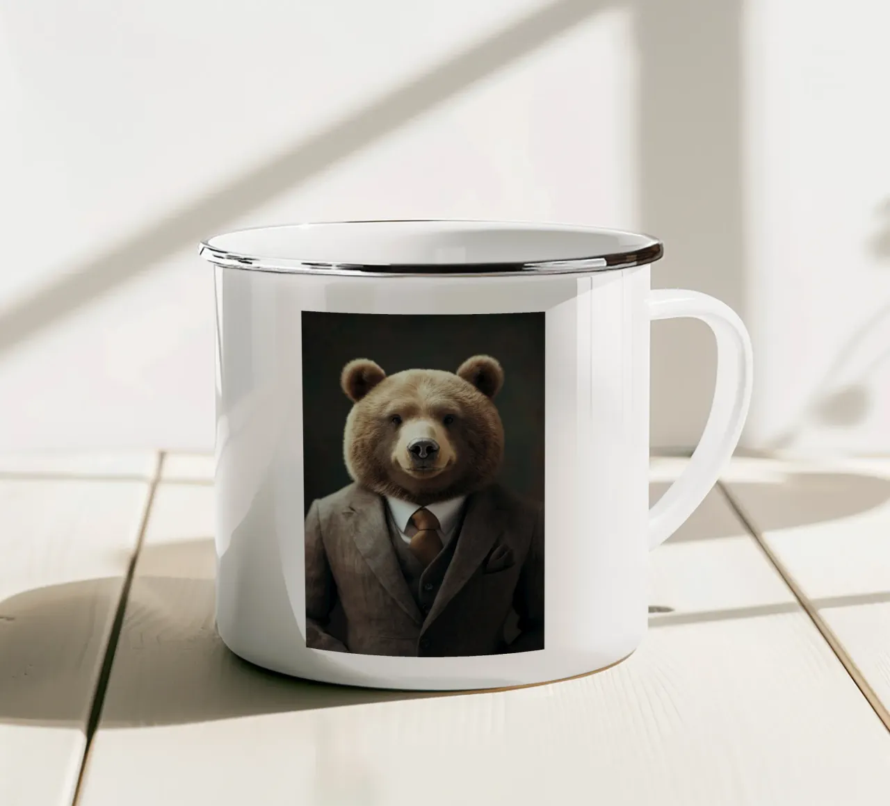 Orso in costume tazza in smalto da Imagine