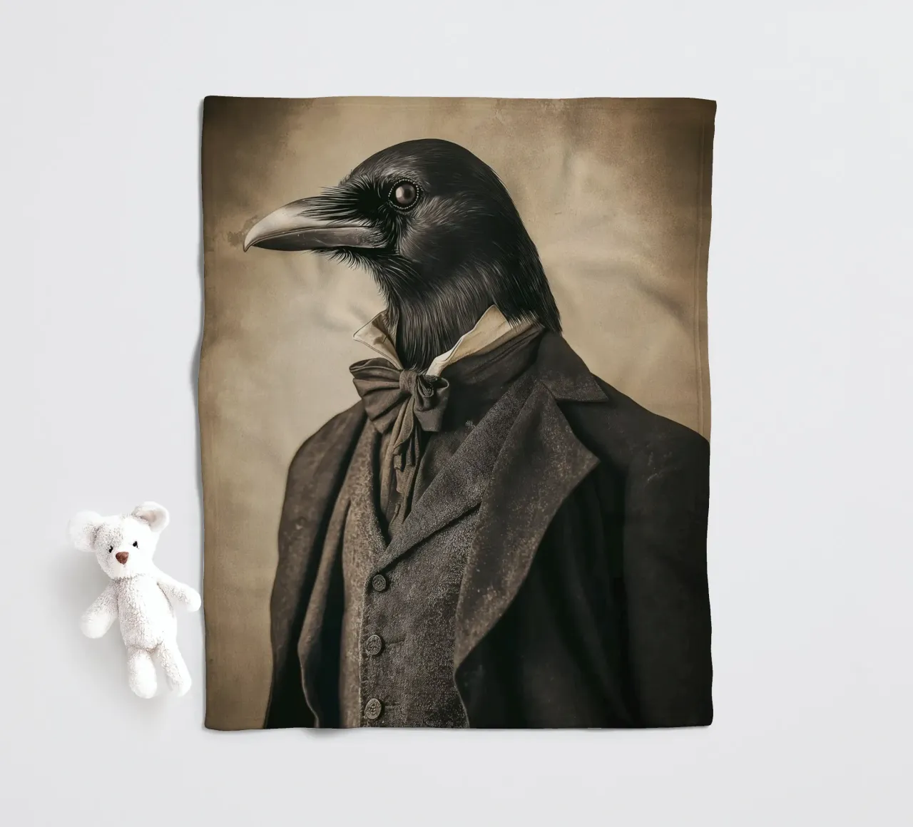 Der Rabe in der Kleidung Fleecedecke von Imagine