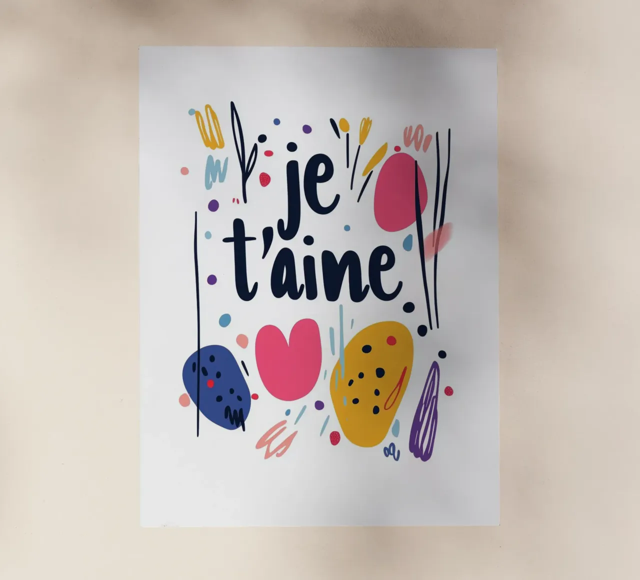 Je t'aime - 1 pellicola backlit da Art Typo Essentiel