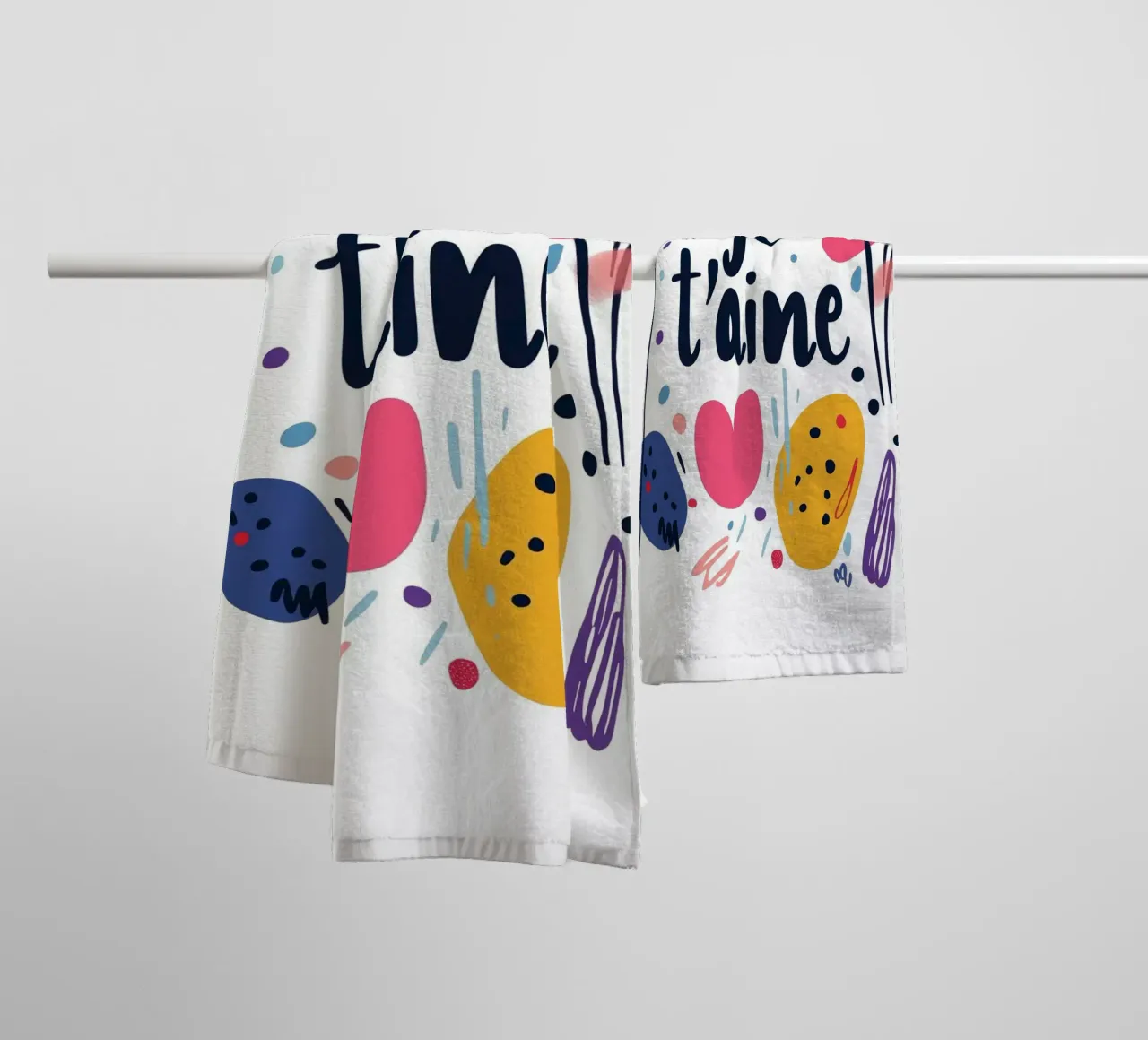 Je t'aime - 1 asciugamano da bagno da Art Typo Essentiel