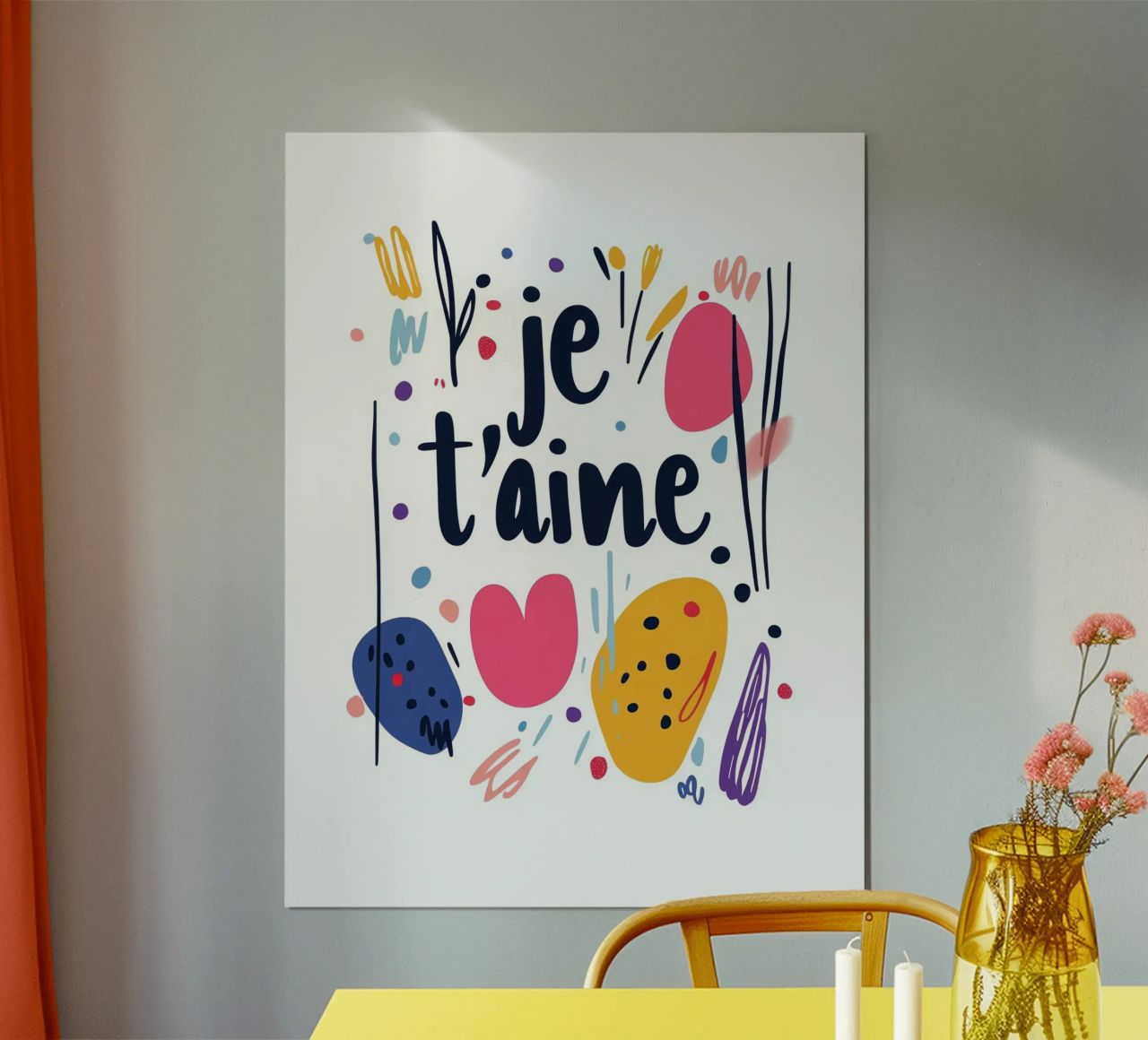 Je t'aime - 1 poster de Art Typo Essentiel