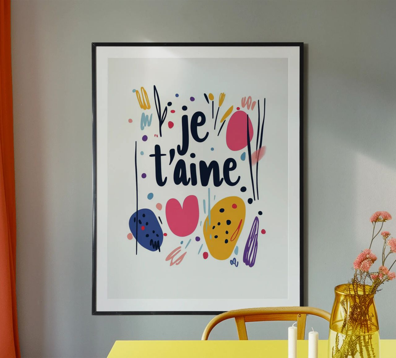 Je t'aime - 1 poster de Art Typo Essentiel