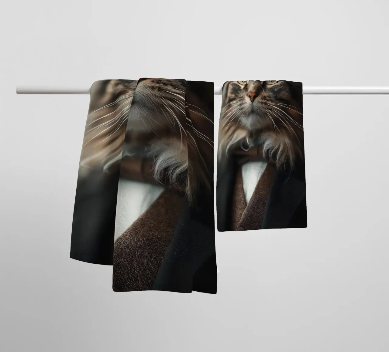 Katze in Kleidern Handtuch von Imagine