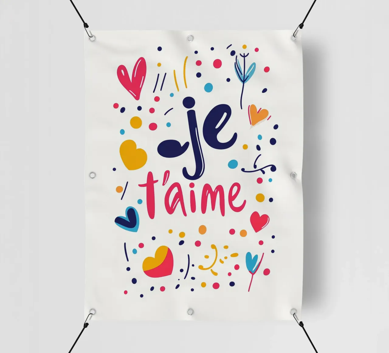 Je t'aime - 3 telo in pvc da Art Typo Essentiel