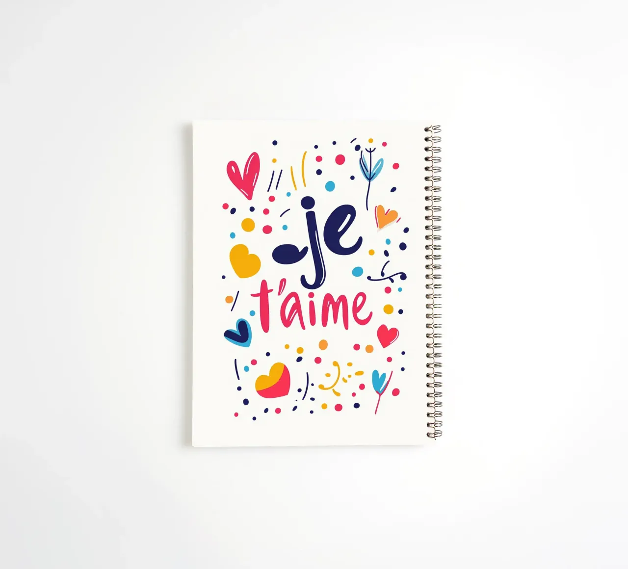 Je t'aime - 3 spiral notebook by Art Typo Essentiel