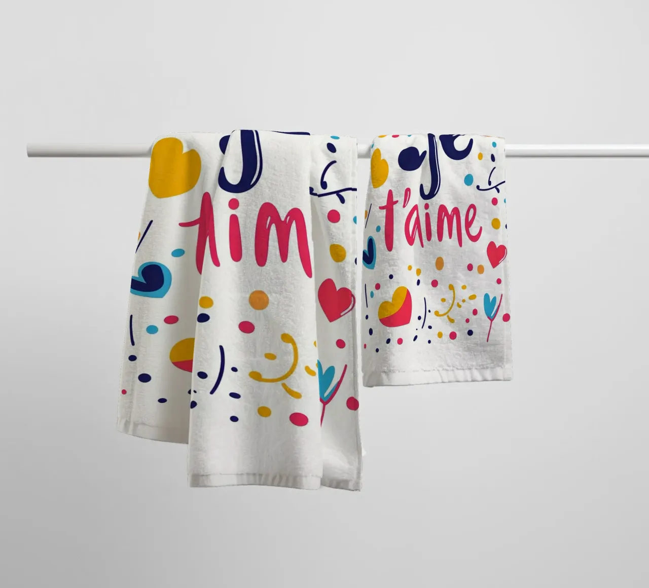 Je t'aime - 3 asciugamano da bagno da Art Typo Essentiel