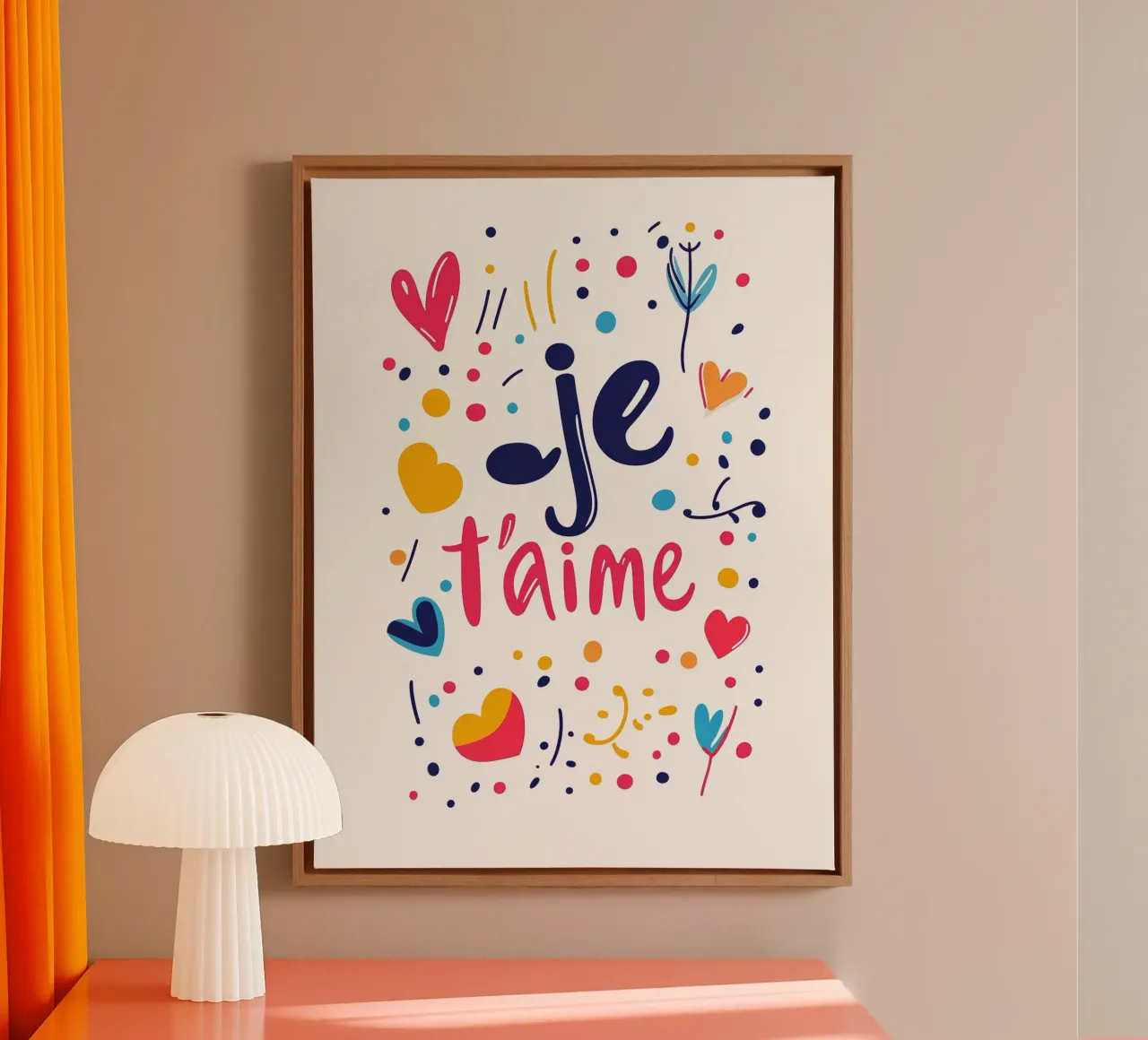 Je t'aime - 3 canvas by Art Typo Essentiel