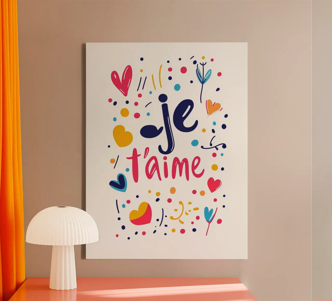 Je t'aime - 3 canvas by Art Typo Essentiel