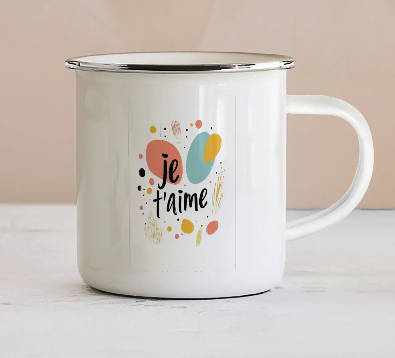 Je t'aime - 4 tazza in smalto da Art Typo Essentiel