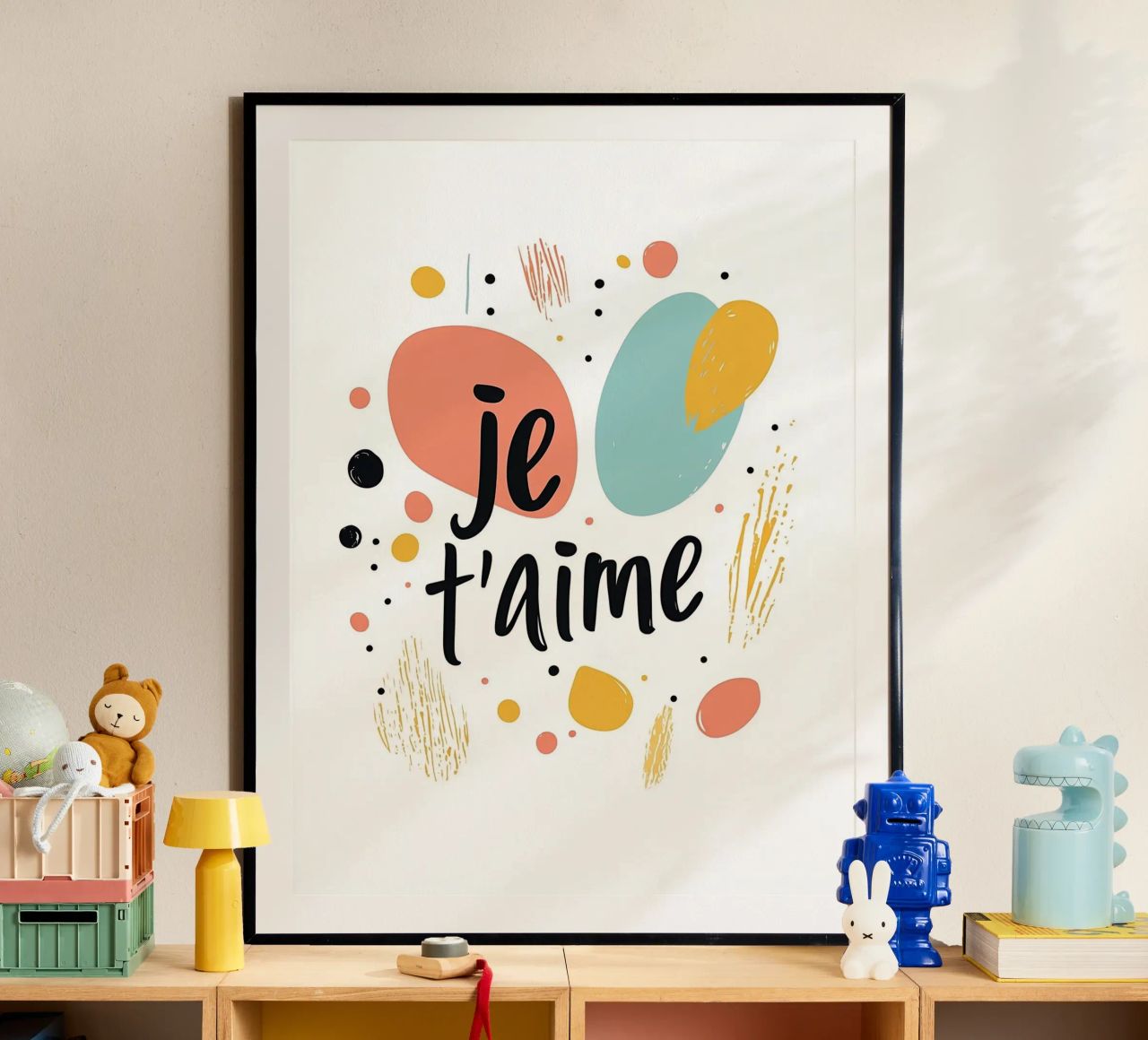 Je t'aime - 4 poster de Art Typo Essentiel