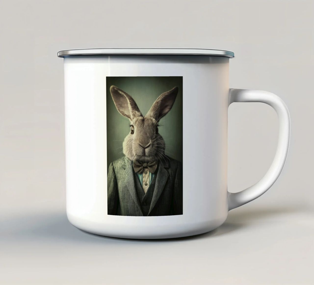 Coniglio in costume tazza in smalto da Imagine