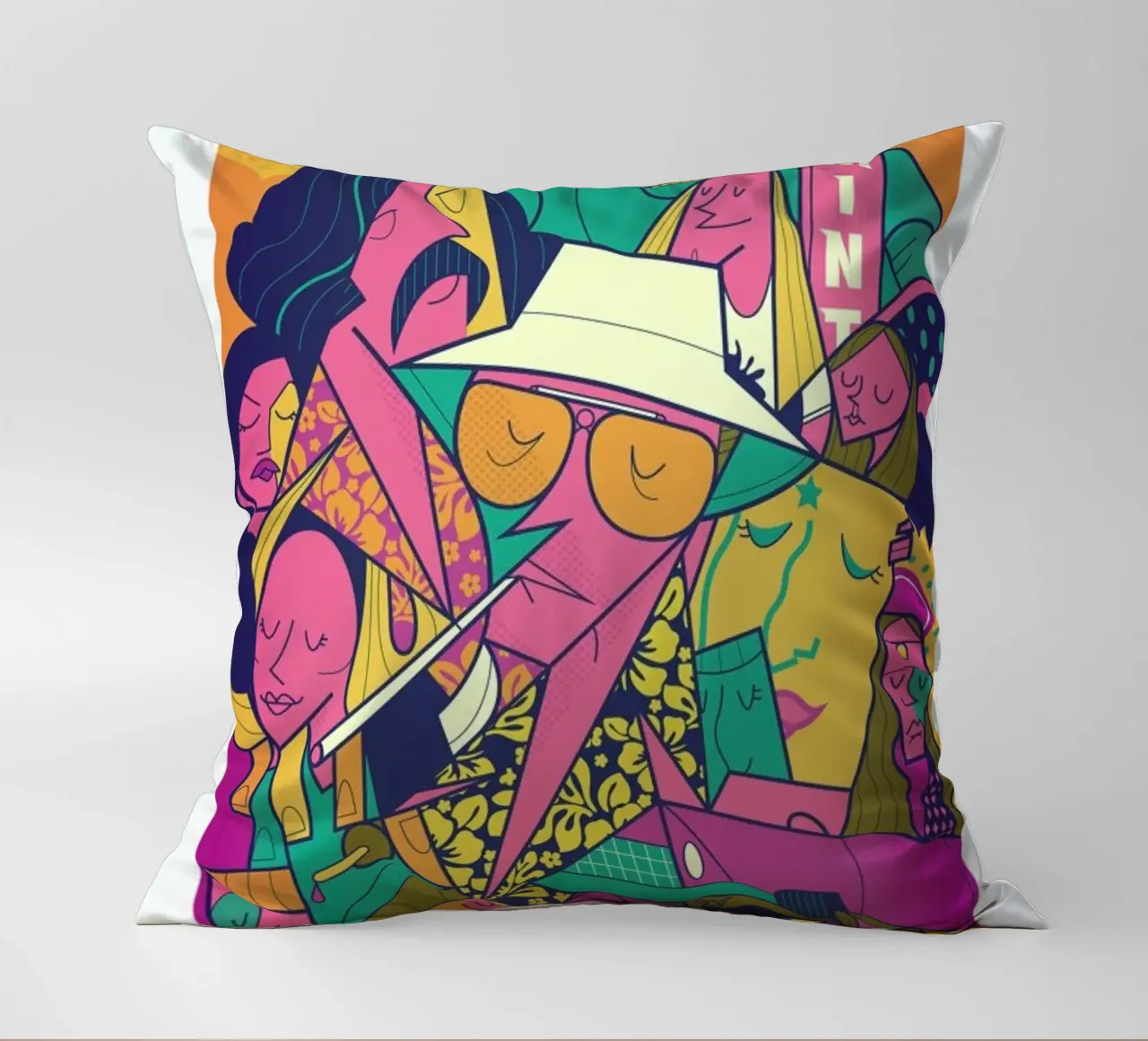 Fear and Loathing decorative cushion by Ale Giorgini