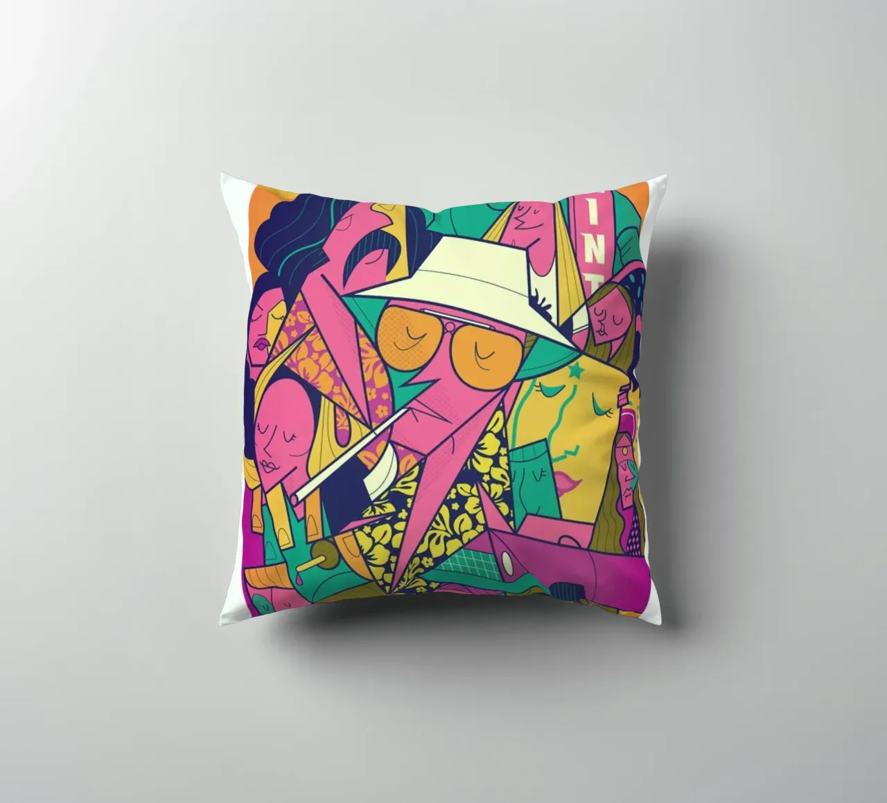 Fear and Loathing decorative cushion by Ale Giorgini