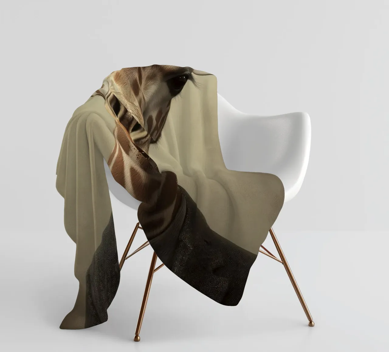Giraffe in clothes fleece blanket by Imagine