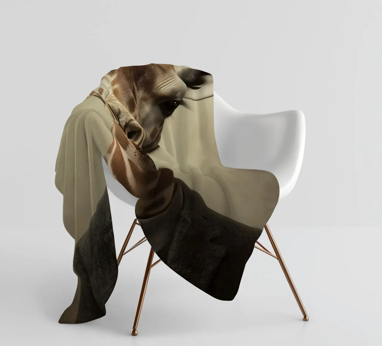 Giraffe in clothes fleece blanket by Imagine