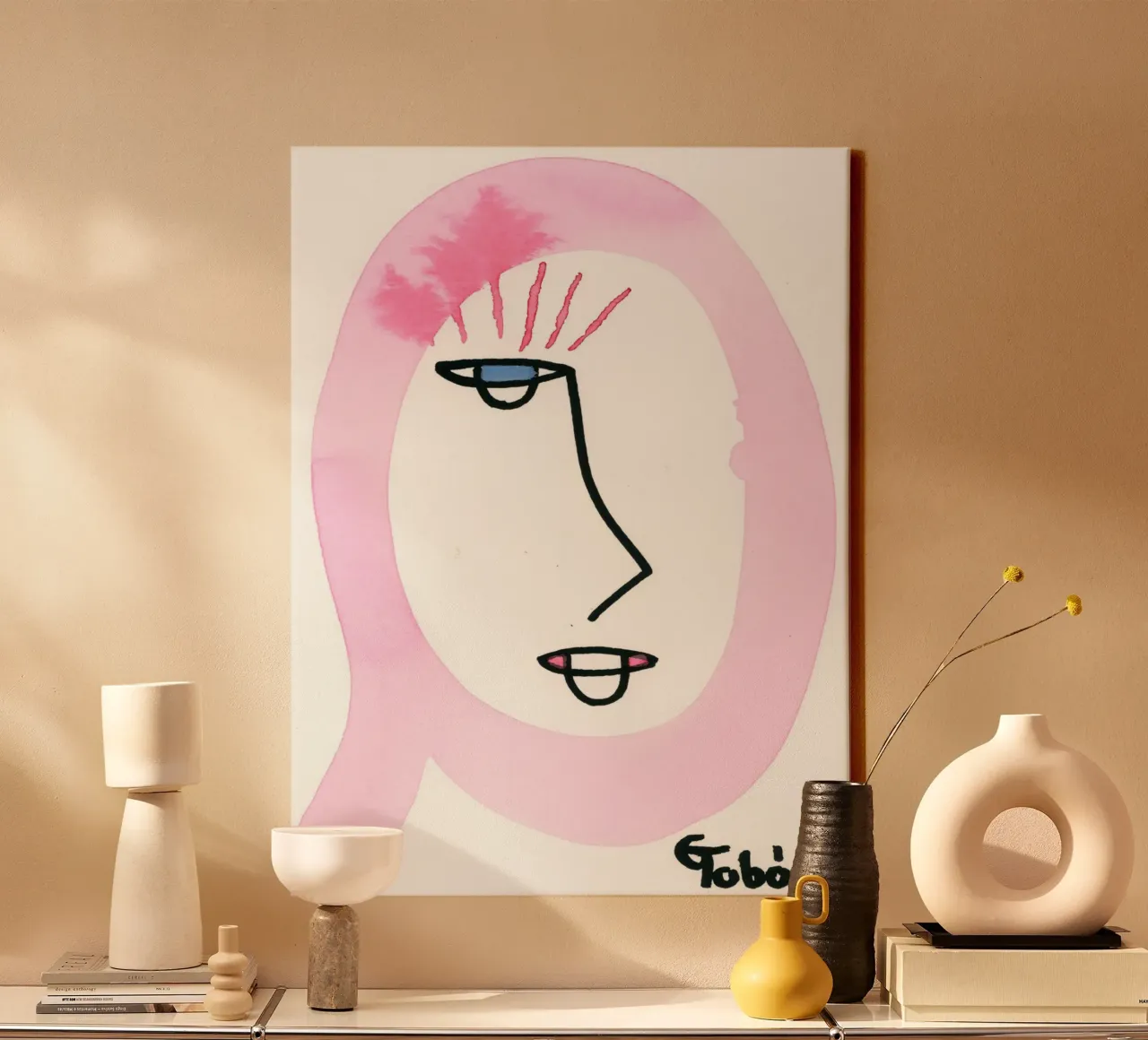Untitled canvas met Baklijst van gtobonart