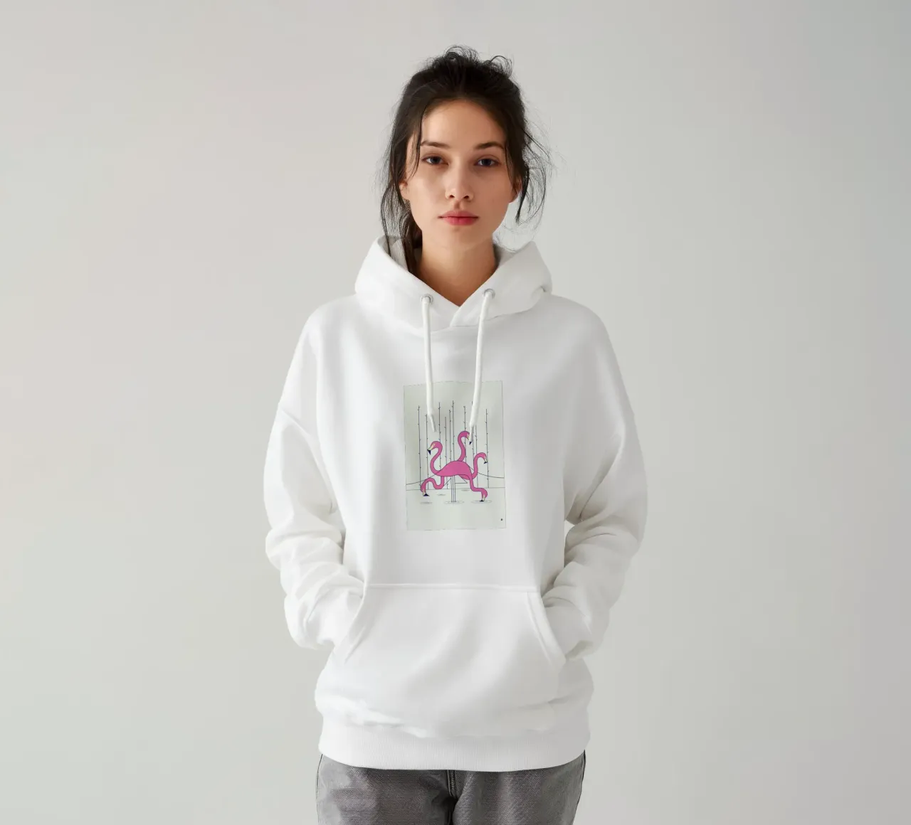 Flamingo felpa con cappuccio da Ale Giorgini