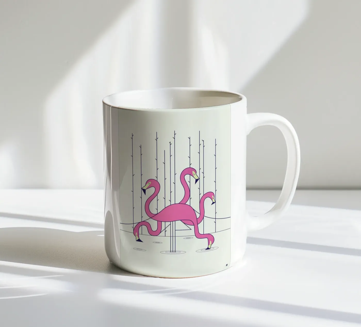 Flamingo ceramic mug by Ale Giorgini