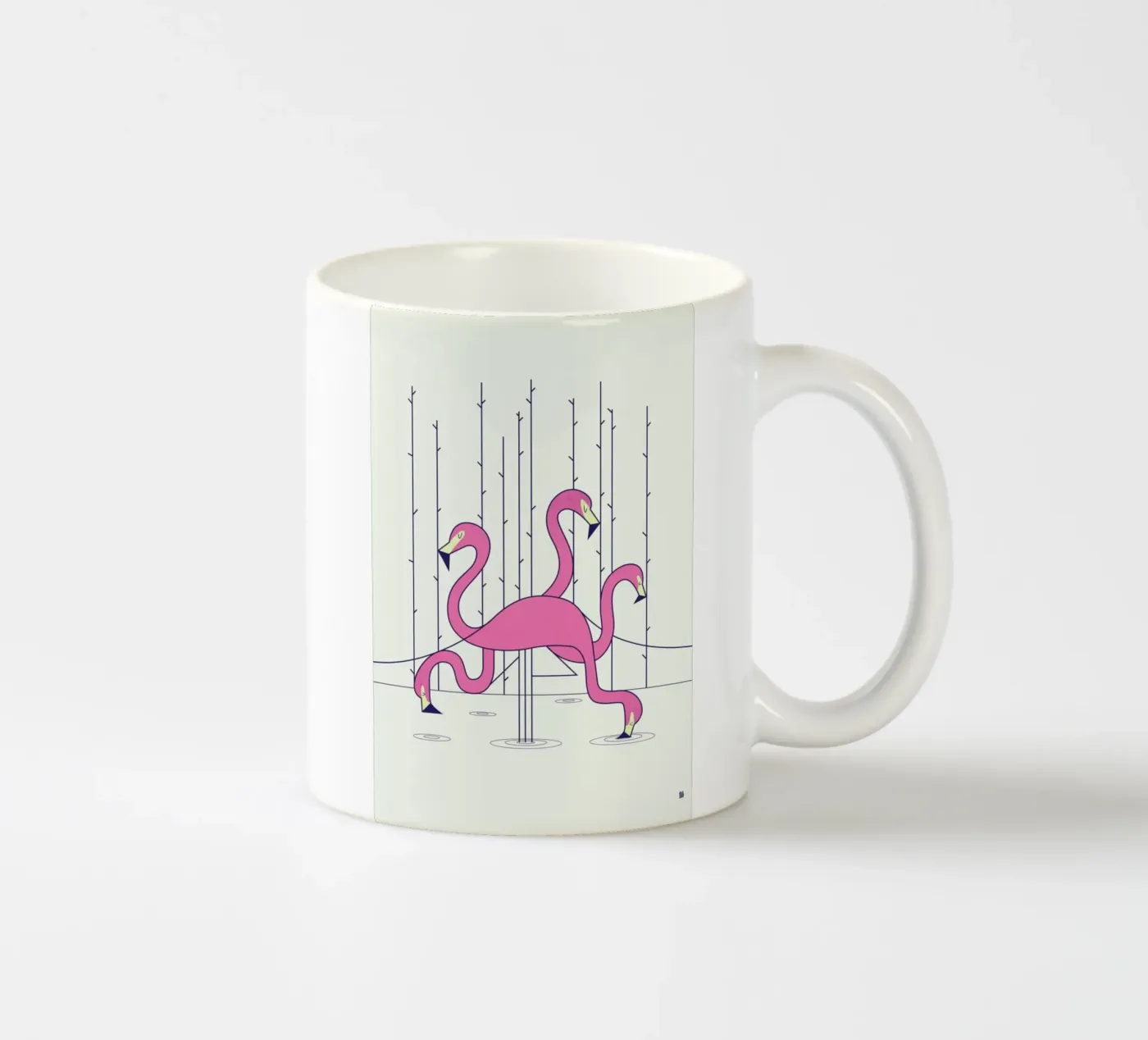 Flamingo ceramic mug by Ale Giorgini