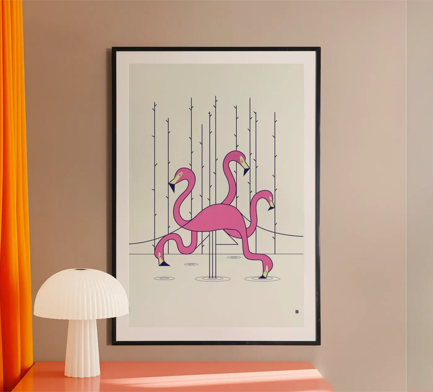 Flamingo poster van Ale Giorgini