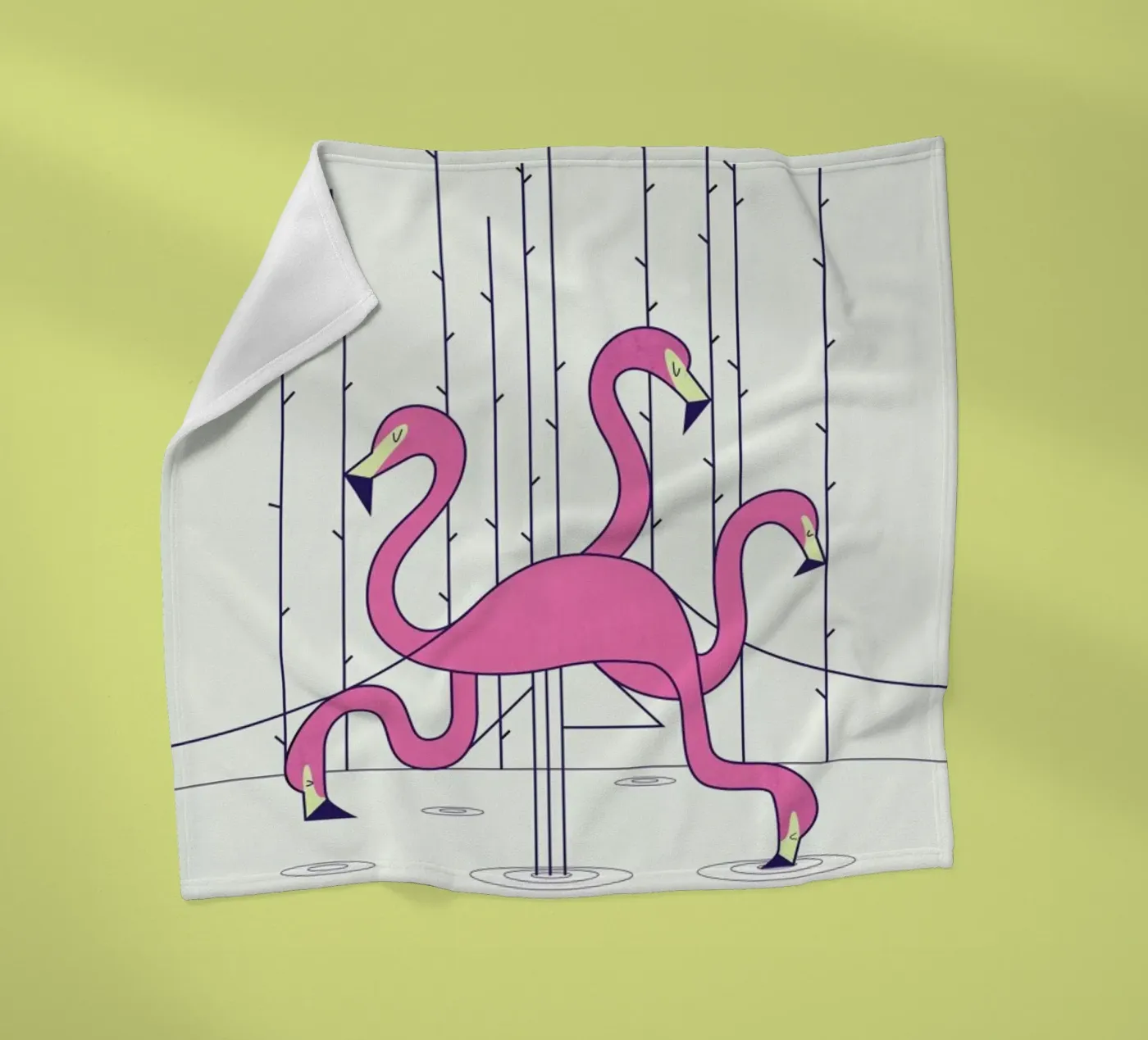 Flamingo fleece blanket by Ale Giorgini