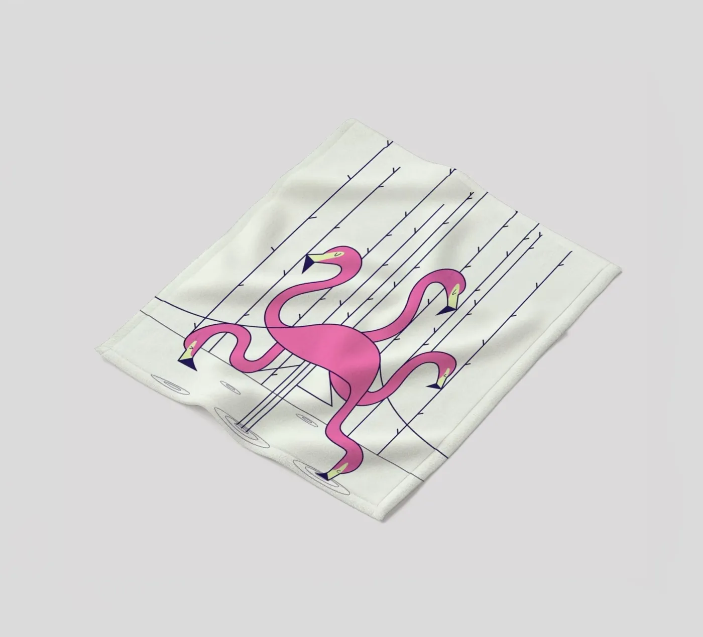 Flamingo fleece blanket by Ale Giorgini