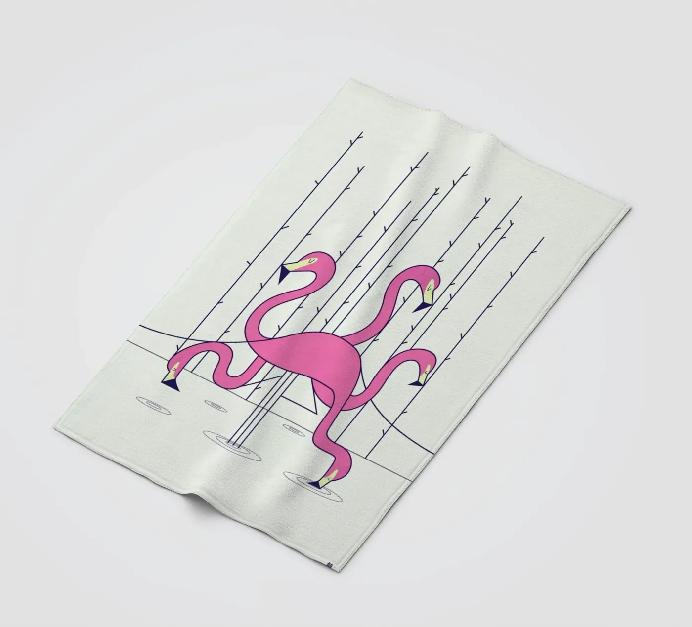 Flamingo fleece blanket by Ale Giorgini
