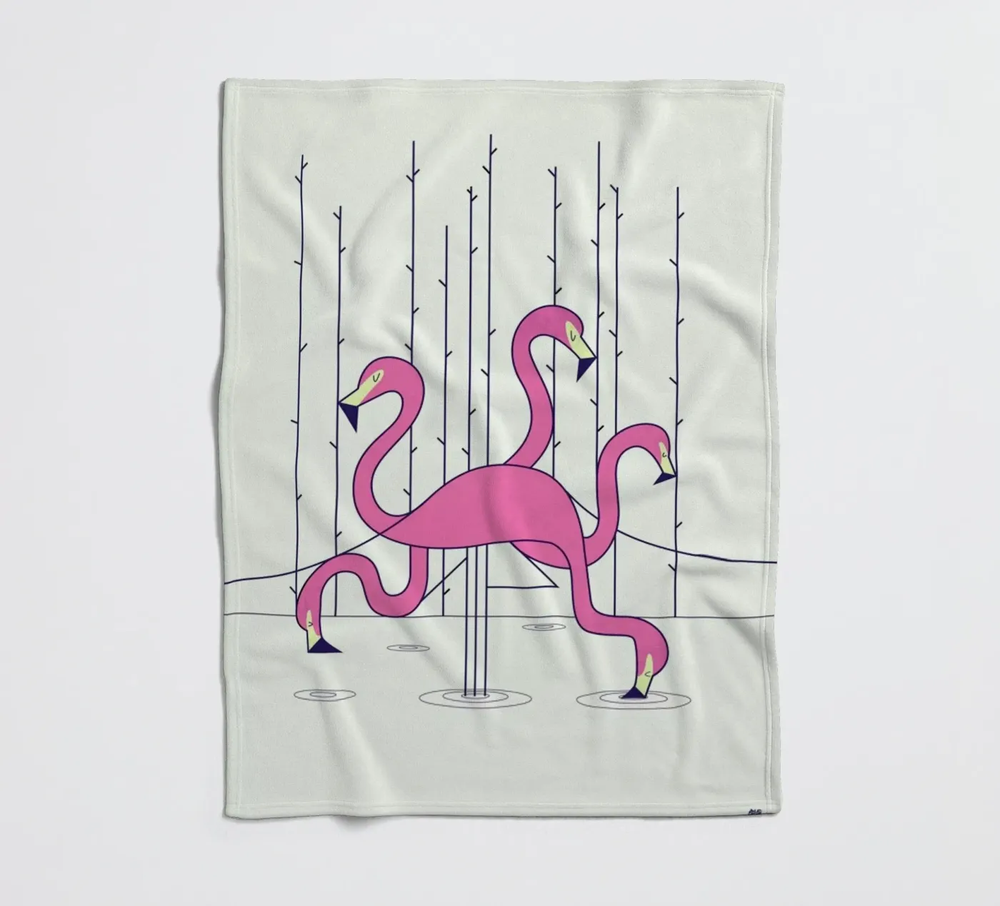 Flamingo fleece blanket by Ale Giorgini