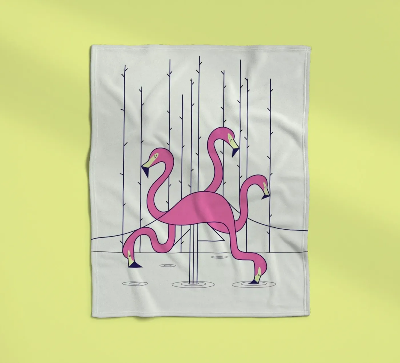 Flamingo fleece blanket by Ale Giorgini
