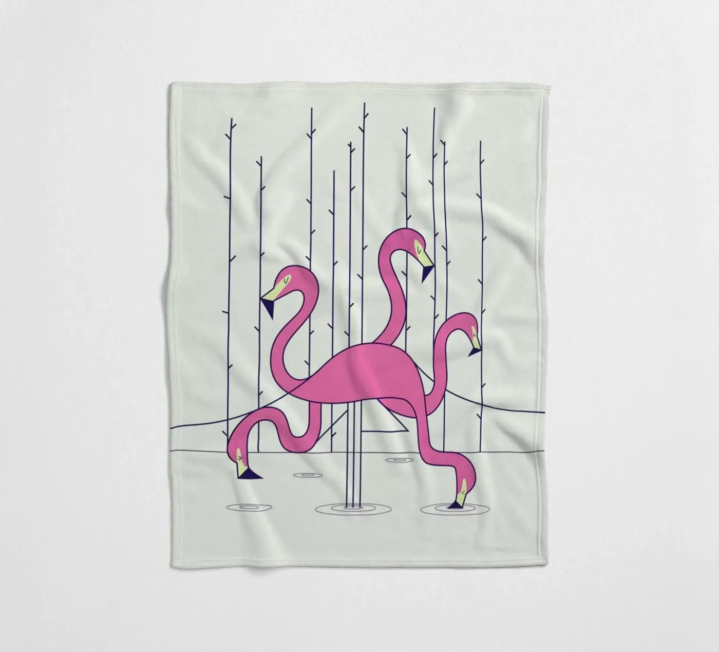 Flamingo fleece blanket by Ale Giorgini