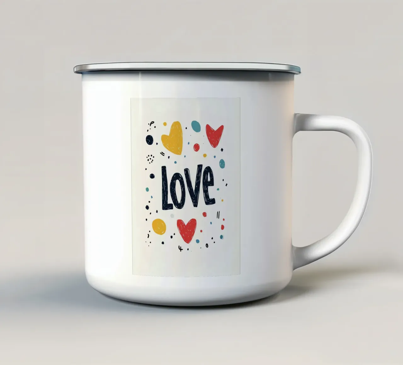 Love - 4 tazza in smalto da Art Typo Essentiel