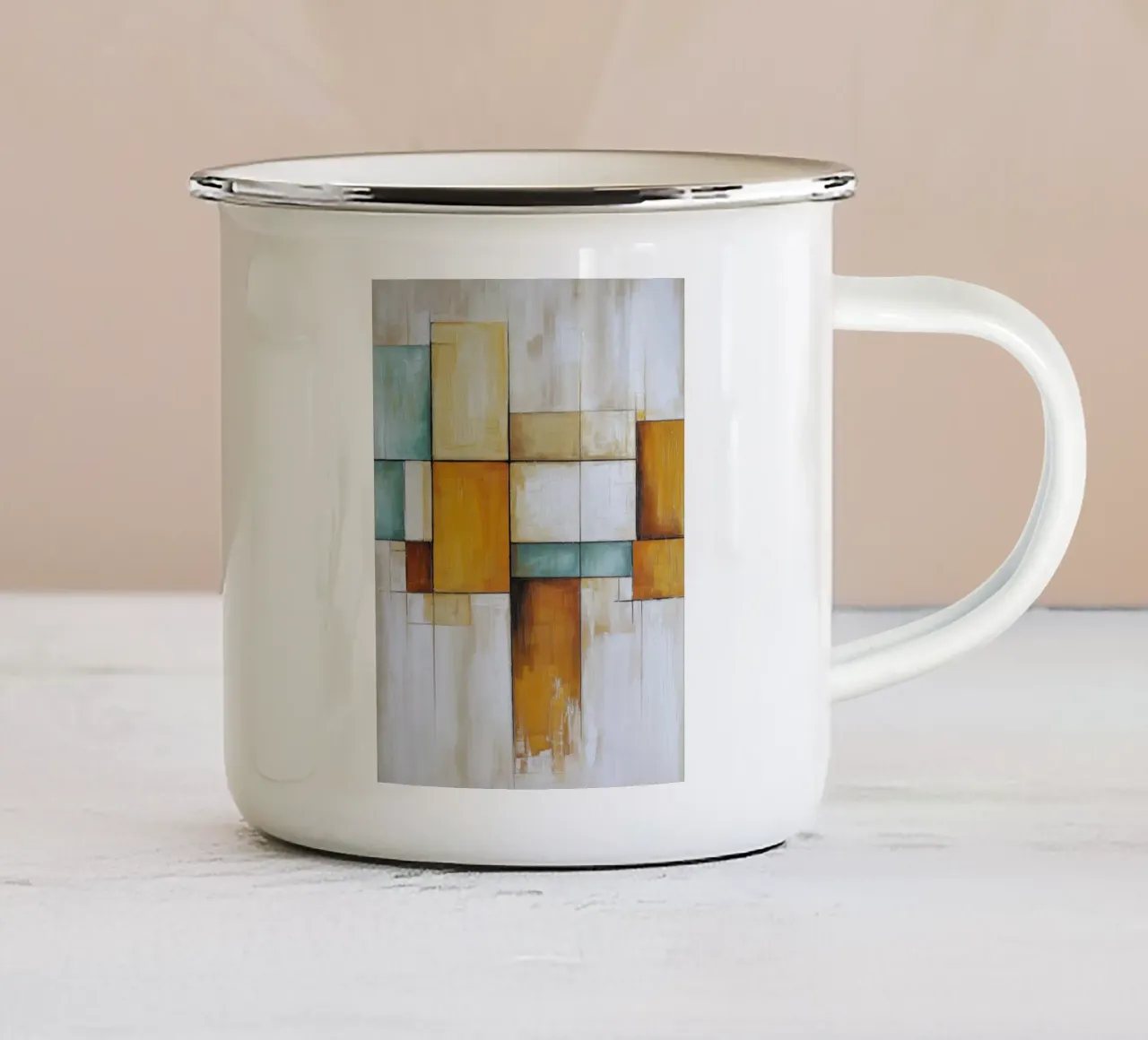 Abstrakte Oberflächen Emaille Tasse von Imagine