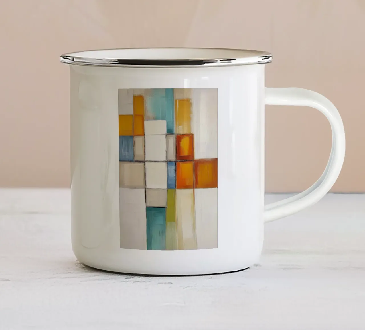 Abstract surfaces enamel mug by Imagine
