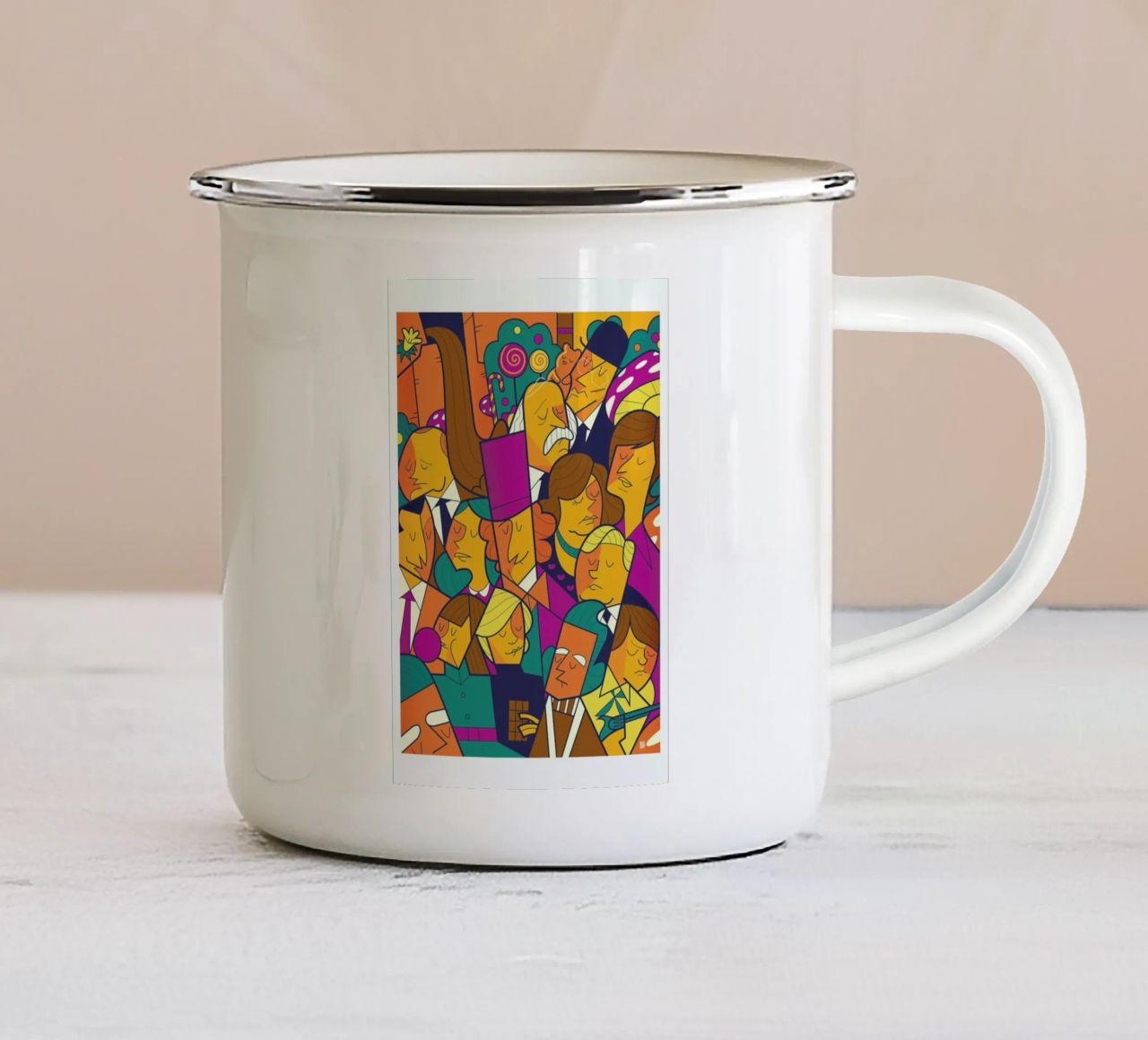 Willy Wonka tazza in smalto da Ale Giorgini