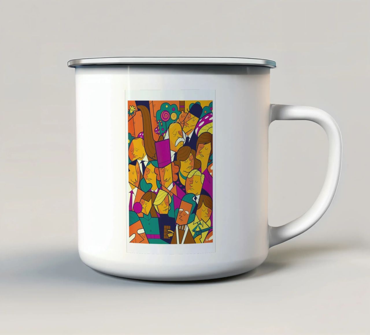 Willy Wonka tazza in smalto da Ale Giorgini