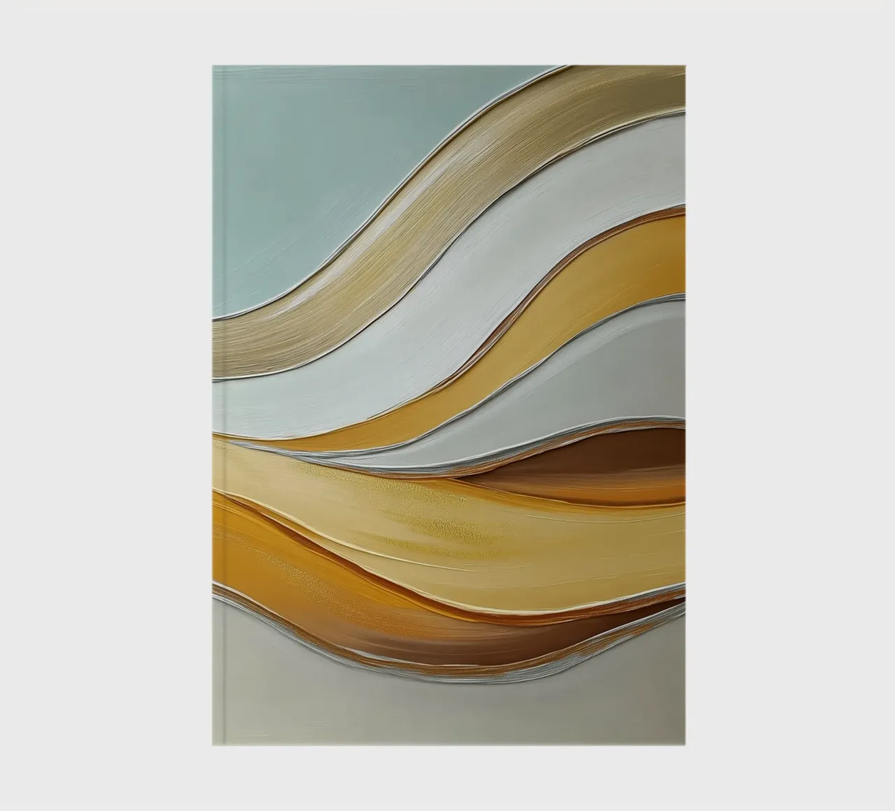 Abstract waves with gold notebook by Imagine