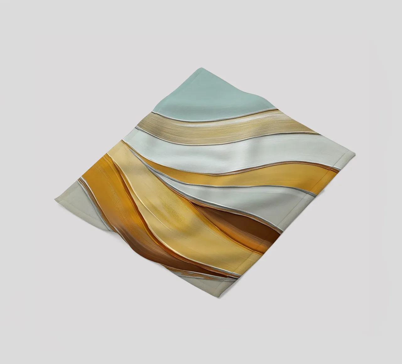 Abstract waves with gold fleece blanket by Imagine